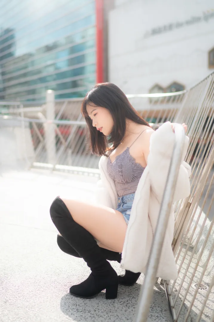 [Mzsock] NO.215 YoYo denim shorts and boots street photography#[105P]-86