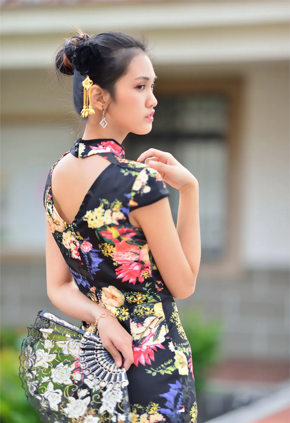 [Mzsock] NO.191 Chen Mengxin short cheongsam high heels beautiful legs street photography#[100P]-71